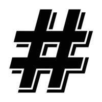 Black Hashtag Symbol With Shadow Effect vector