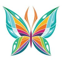 Abstract Colorful Butterfly On White Background vector