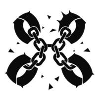 Shackles Broken Black And White Concept vector