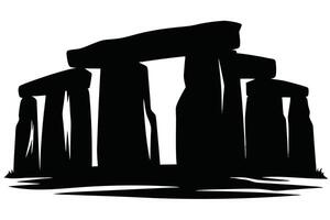 Stonehenge Silhouette Ancient Mysterious Standing Stones vector