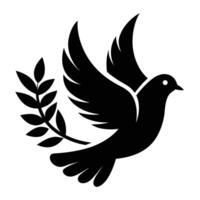 Dove With Olive Branch Illustration vector