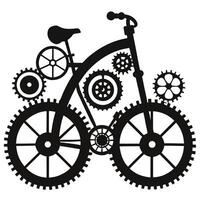Steampunk Bicycle With Gears Illustration vector