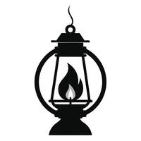 Silhouette Of A Lantern With Flame vector