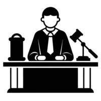 Black And White Judge Illustration vector