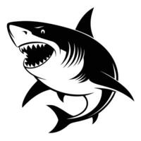 Aggressive Black And White Shark vector
