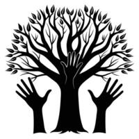 Helping Hands Tree Illustration Concept vector