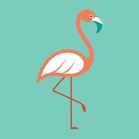 Elegant Flamingo On Green Background vector