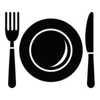 Simple Place Setting Black And White vector