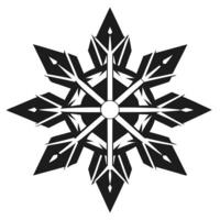 Geometric Snowflake Shape Black And White vector