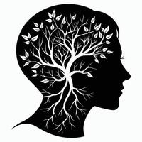 Tree Of Knowledge Inside Human Head vector