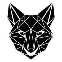Geometric Fox Head Minimalist Black Design vector