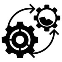 Gear Mechanism With Circular Arrow Flow vector