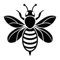 Black And White Bee Simple Icon vector