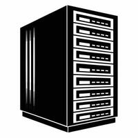 Black And White Server Data Rack vector