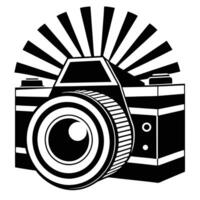 Camera Symbol With Rays Illustration vector