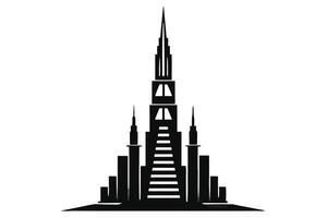 Abstract Monochrome Skyscraper Cityscape Architecture vector