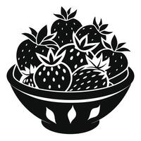 Bowl Full Of Ripe Strawberries vector