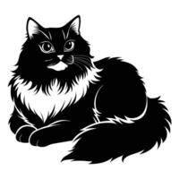 Black Cat Lying Down Graphic vector