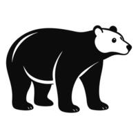 Black And White Bear Illustration vector