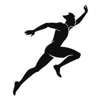 Silhouette Of Superhero In Dynamic Action vector