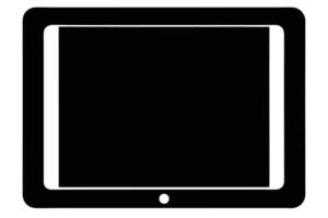 Black Tablet Device On White Background vector