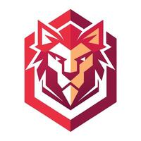 Abstract Lion Head Geometric Design vector