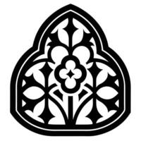 Gothic Window Element Black And White vector