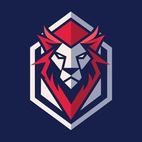 Lion Head Geometric Abstract Art vector