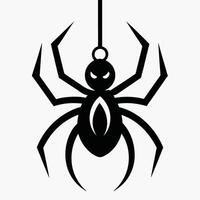 Hanging Black Spider Simple Design vector