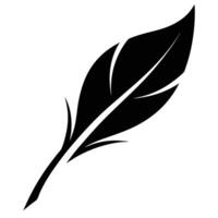 Feather Black Silhouette Isolated Design Element vector