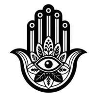 Hamsa Hand Black And White Design vector