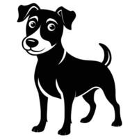 Black And White Cartoon Dog vector