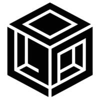 Abstract Cube Geometric Shape Minimalist Design vector