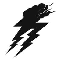 Abstract Black Lightning Bolt Cloud Design vector