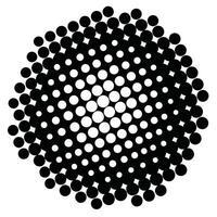 Black And White Circle Halftone Pattern vector