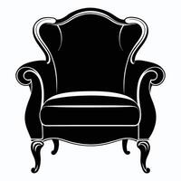 Silhouette Of An Elegant Wing Chair vector