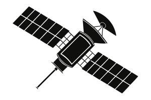 Silhouette Of Space Satellite On White Background vector