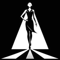 Model Silhouette On Runway vector