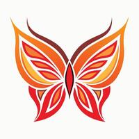 Abstract Orange And Red Butterfly Design vector