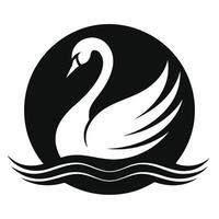 Black And White Swan Graphic Icon vector