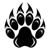 Black Bear Paw Print Silhouette vector