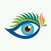 Decorative Eye With Leaf Elements Design vector