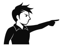 Man Pointing Finger Silhouette Illustration vector