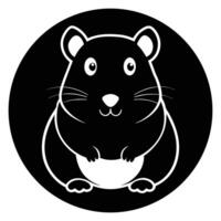 Cute Hamster Icon Illustration Flat Design vector