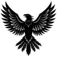 Eagle Silhouette With Open Wings vector