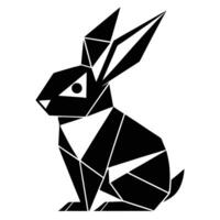 Geometric Black And White Hare Design vector