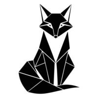 Abstract Black And White Fox Design vector