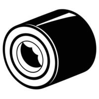 Black And White Roll Simple Icon vector