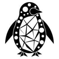 Abstract Black And White Penguin Design vector