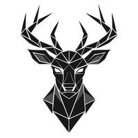 Geometric Deer Head Minimalist Illustration vector